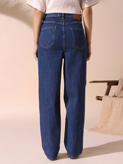 DL Woman Indigo Straight Fit High rise Stretchable Jeans