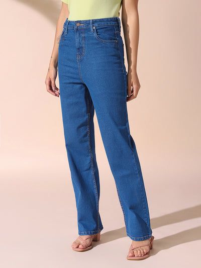 DL Woman Indigo Straight Fit High rise Stretchable Jeans