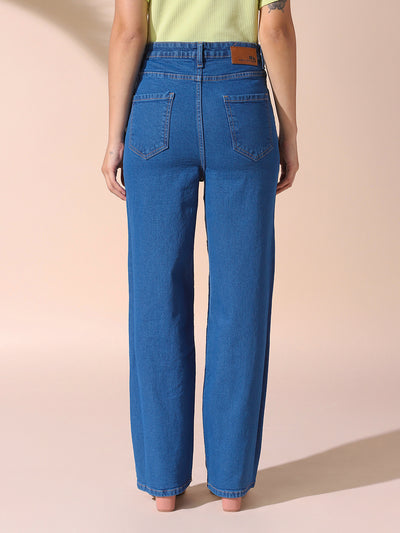 DL Woman Indigo Straight Fit High rise Stretchable Jeans