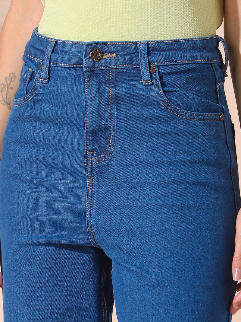 DL Woman Indigo Straight Fit High rise Stretchable Jeans
