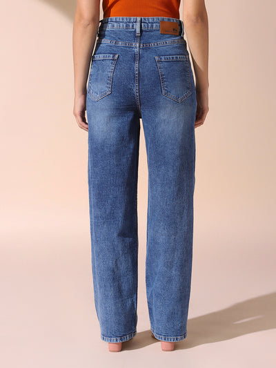 DL Woman Solid Relaxed Fit High Rise Jeans