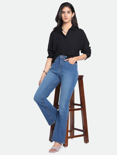 DL Woman Bootcut High-Rise Clean Look Light Fade Stretchable Jeans