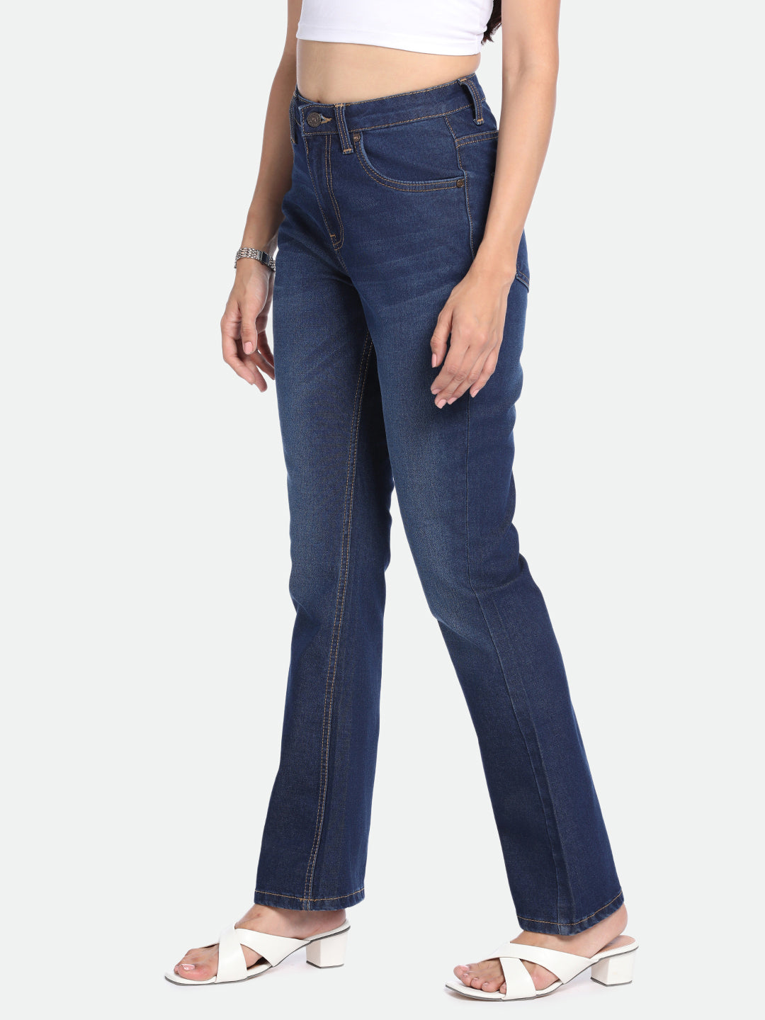 DL Woman Bootcut High-Rise Clean Look Light Fade Stretchable Jeans