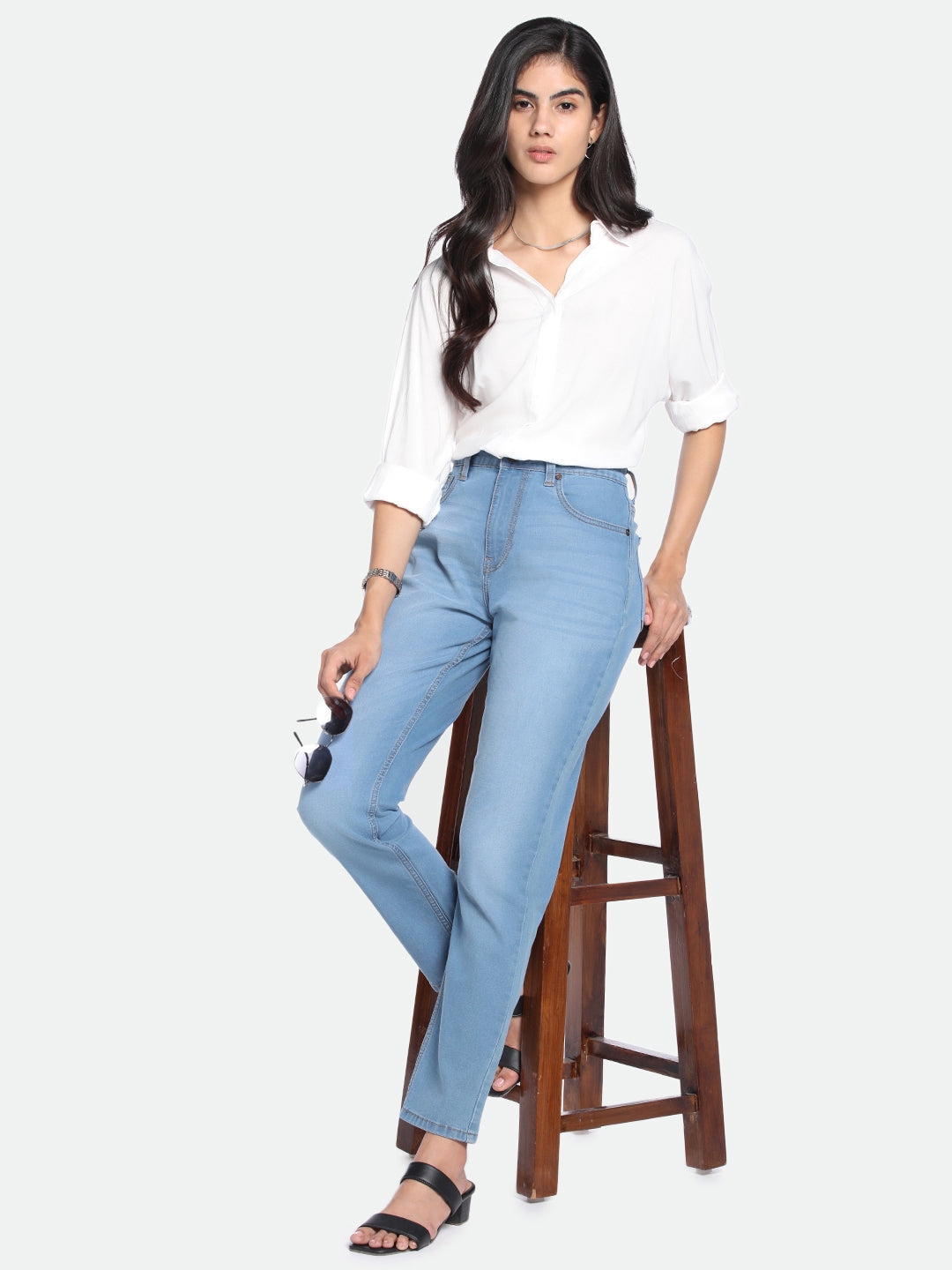 DL Woman Women Slim Fit High Rise Light Fade Stretchable Jeans DENNIS LINGO
