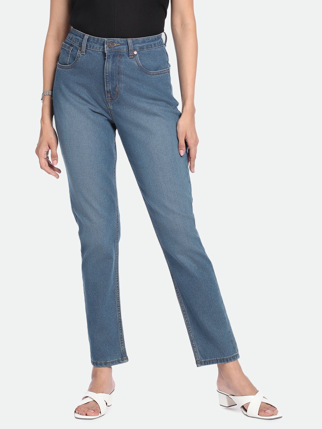 DL Woman Indigo Blue Slim Fit High Rise Jeans