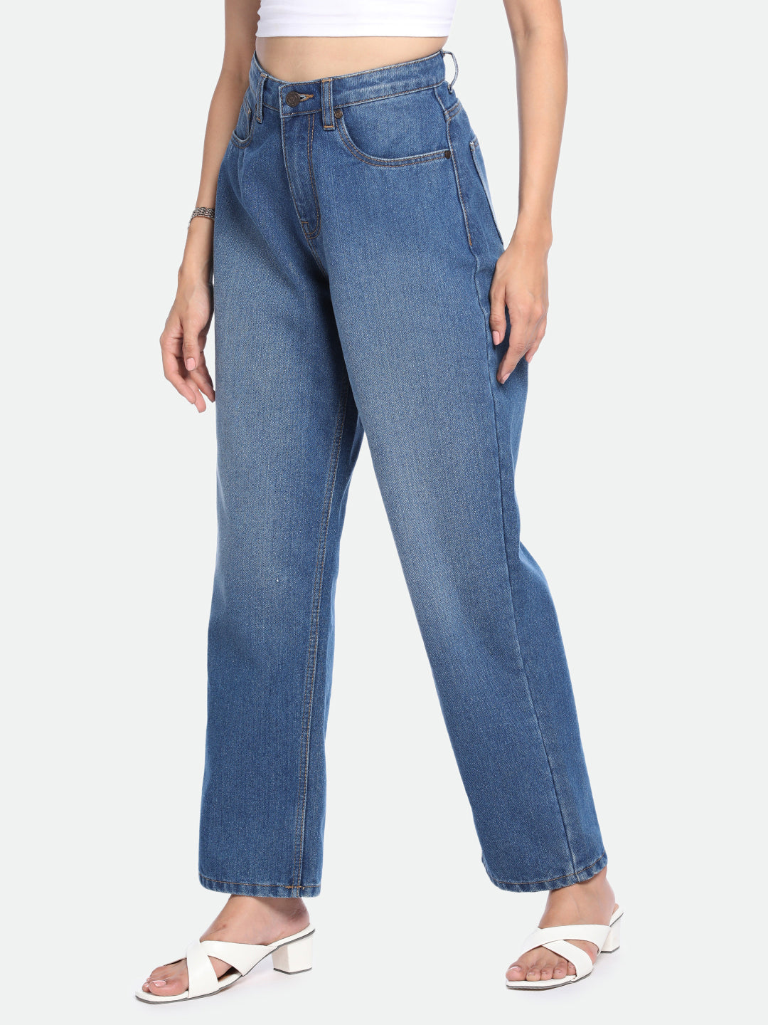 DL Woman Indigo Blue Relaxed Fit Jeans