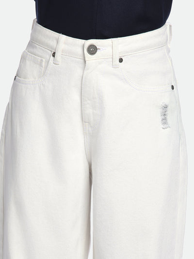 DL Woman White Relaxed Fit Jeans