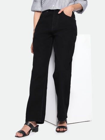 DL Woman Relaxed Fit High-Rise Clean Look Pure Cotton Jeans