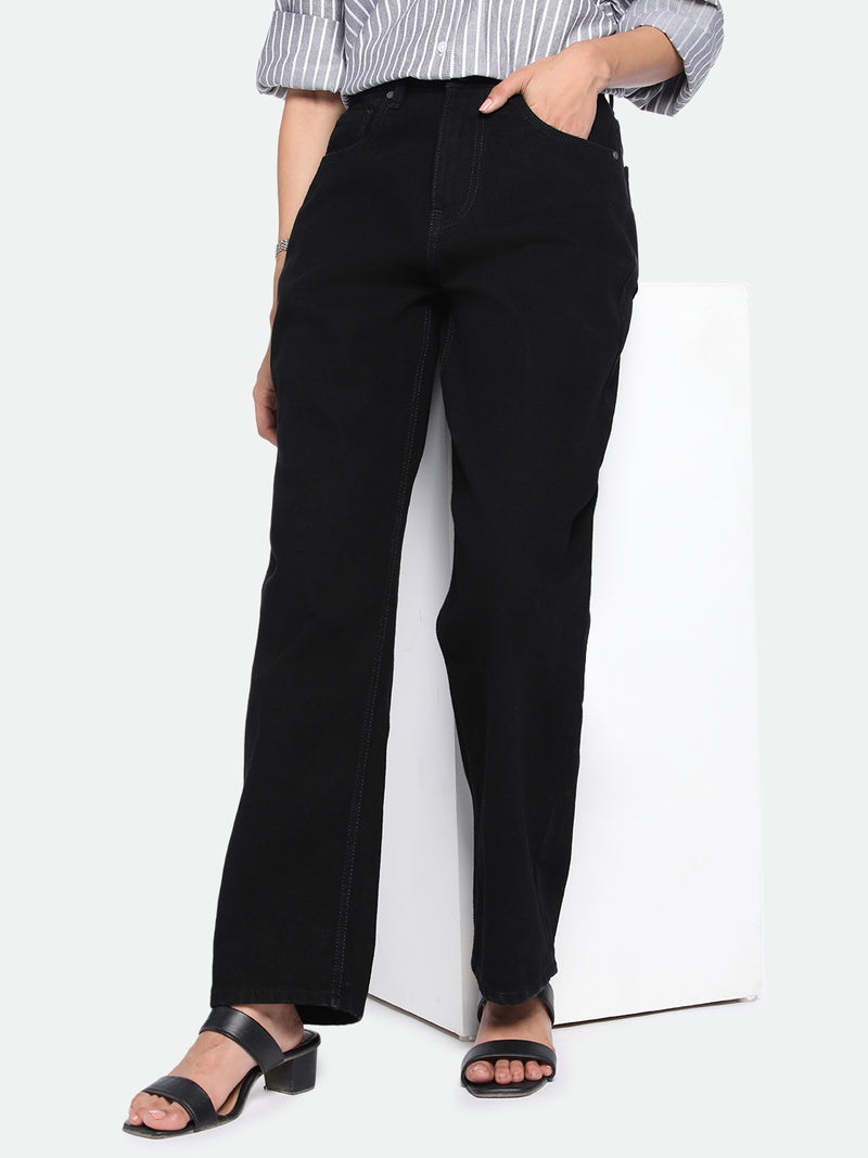 DL Woman Relaxed Fit High-Rise Clean Look Pure Cotton Jeans