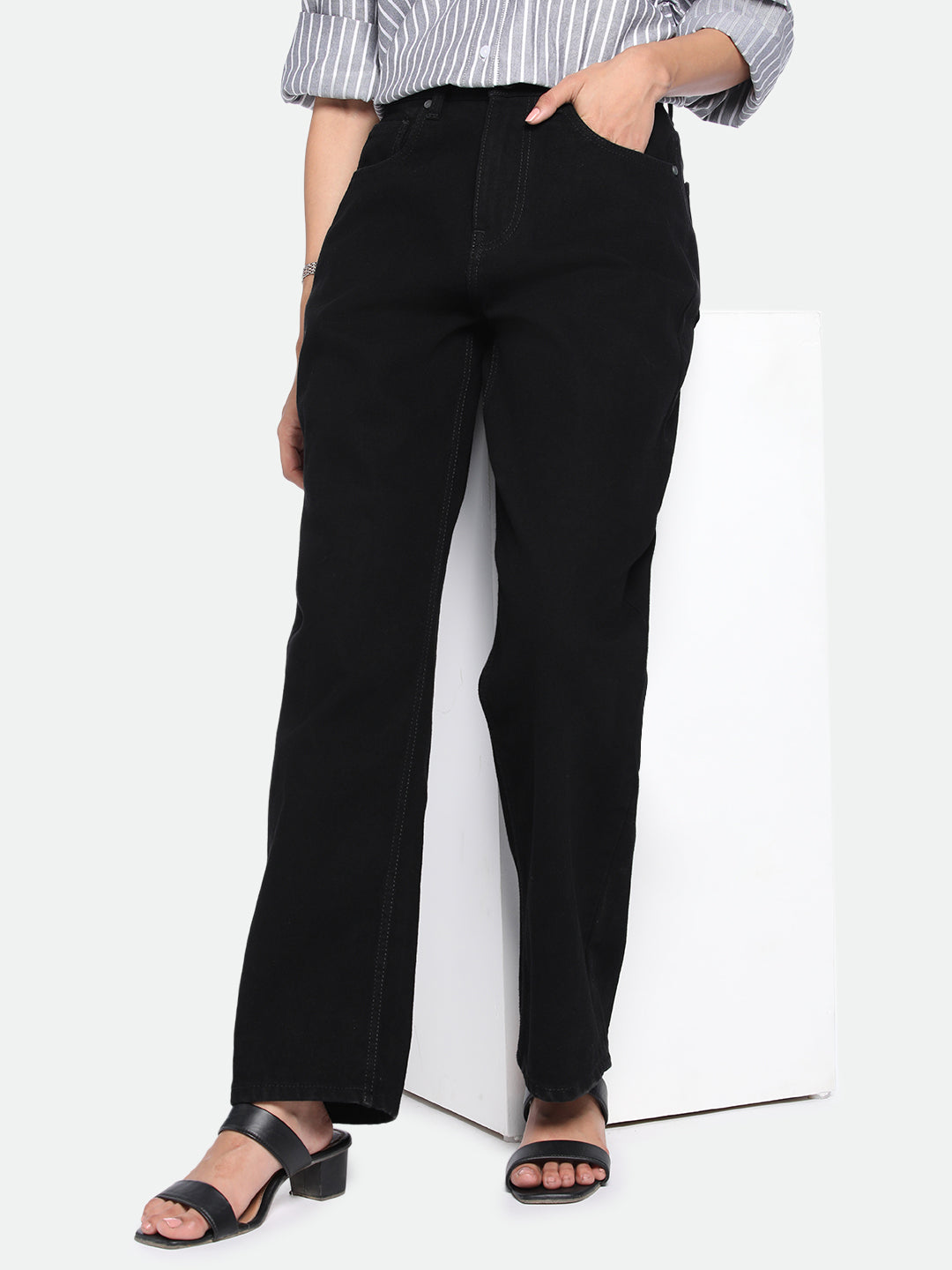 DL Woman Relaxed Fit High-Rise Clean Look Pure Cotton Jeans