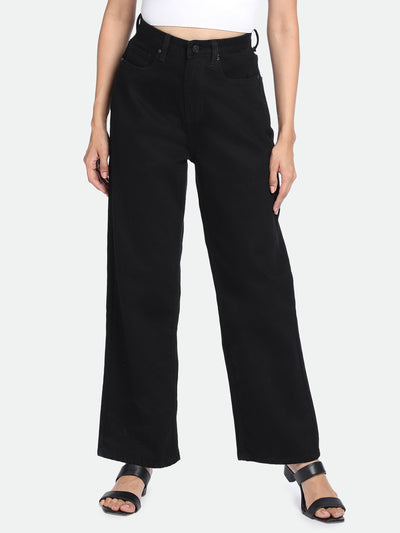 DL Woman Black Straight Fit Jeans