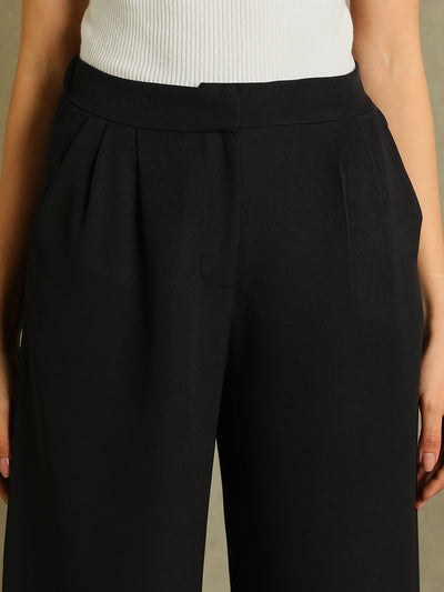 DL Woman Black Solid Women Trousers