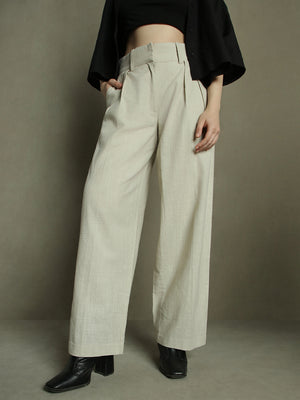Grey Pleated Trousers