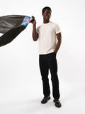 Men's Balck Solid Cotton Relaxed Fit Mid-Rise Cargo Trousers