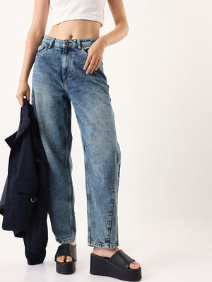 Women Balloon Fit High-Rise Light Fade Cotton Jeans - High Star x Dennis Lingo