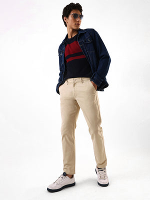 Men's Solid Slim Fit Chinos Trouser