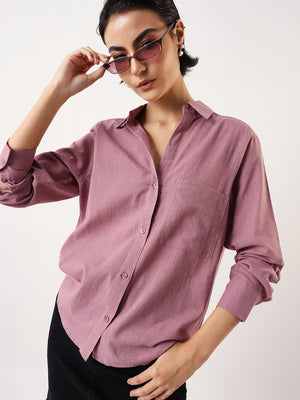 Women's Solid Spread Collar Regular Fit Shirts- High Star X Dennis Lingo