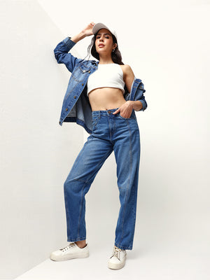 Women High-Rise Light Fade Slouchy Pure Cotton Jean - High Star x Dennis Lingo