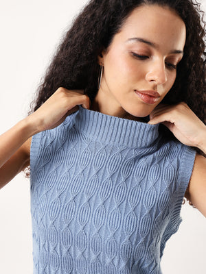 Women Solid Regular Regular Fit Round Neck Sleevless Sweater