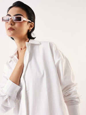 Women's Solid Spread Collar Oversized Fit Shirts- High Star X Dennis Lingo