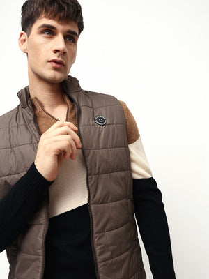 Mens Sleeveless Jacket - Lightweight Casual Winterwear  (Olive)