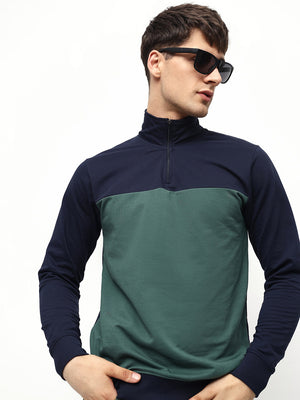 Mens Long-Sleeve Sweatshirt - Lightweight Casual Winterwear  (Petrol Green)
