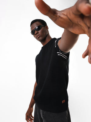 Men's Solid Regular Relaxed Fit Round Neck Sleevless Sweater