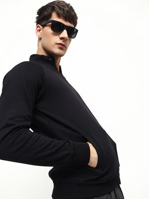 Mens Long-Sleeve Sweatshirt - Lightweight Casual Winterwear  (Black)