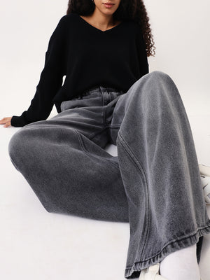 Women Comfort Wide Leg High-Rise Heavy Fade Jeans - High Star x Dennis Lingo