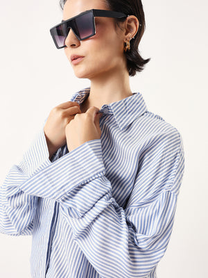 Women's Solid Spread Collar Oversized Fit Shirts- High Star X Dennis Lingo