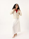 DL Woman Off White Hooded Full Sleeves Puffer Jacket