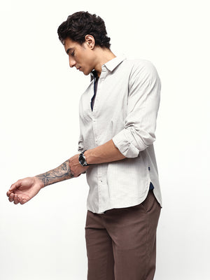 Men's Striped Spread Collar Full Sleeves Regular Fit Casual Shirt