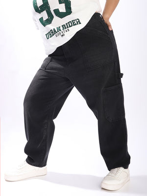 Women Relaxed Mom Fit Carpentar Cargo High-Rise Jeans - High Star x Dennis Lingo