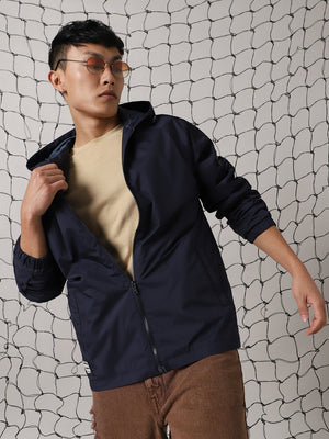 Men's Hooded Typography Printed Relaxed Fit Windcheater Jacket - Hubberholme x Dennis Lingo