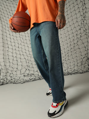 Men Loose Relaxed Baggy Fit Light Fade Jeans - Hubberholme x Dennis Lingo