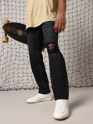 Men Pure Cotton Highly Distressed Relaxed Fit Light Fade Jeans - Hubberholme x Dennis Lingo