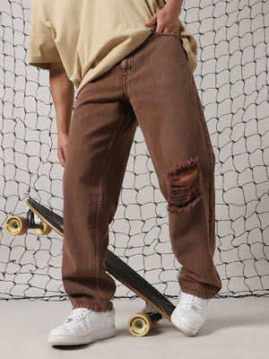 Men Cotton Mid-Rise Comfort Loose Fit Distress Jeans - Hubberholme x Dennis Lingo