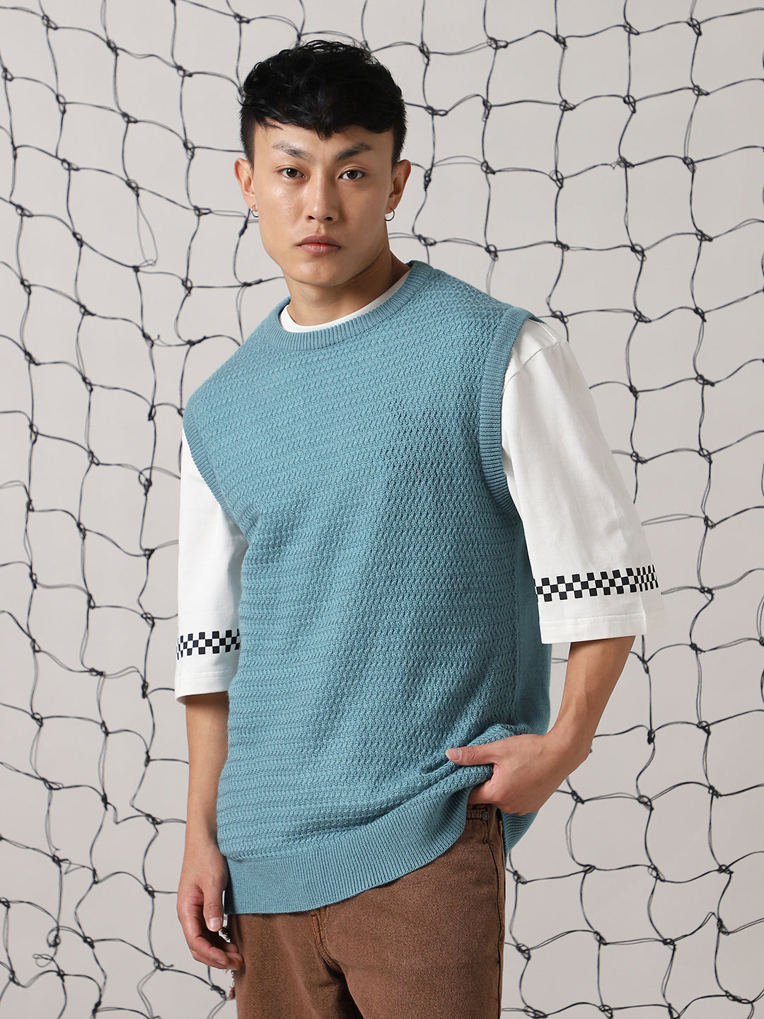 Men's Round Neck Relax Fit Sleeveless Vest Pullover - Hubberholme x Dennis Lingo