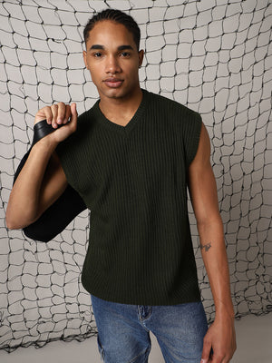 Men's V neck Sleeveless Vest Relaxed Fit Pullover - Hubberholme x Dennis Lingo