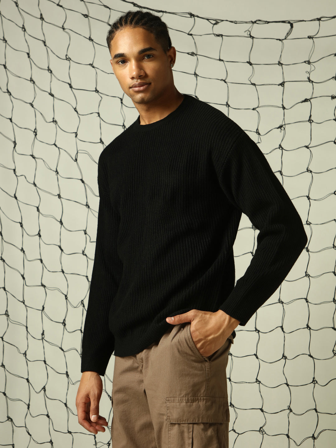 Men's Ribbed Pullover Oversized Fit Sweater - Hubberholme x Dennis Lingo