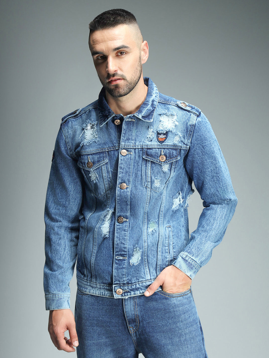 Men's Blue Washed Denim Jacket - High Star x Dennis Lingo