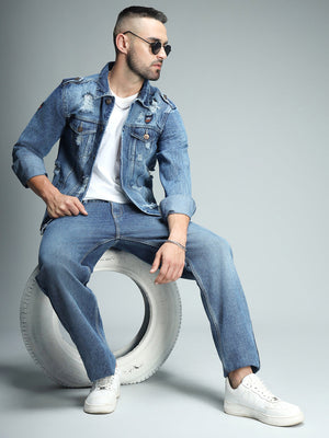 Men's Blue Washed Denim Jacket - High Star x Dennis Lingo