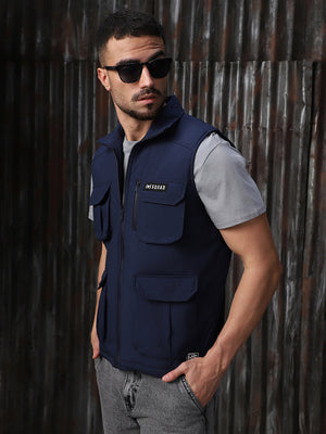 Men's Mock Collar Solid Casual Tailored Jacket