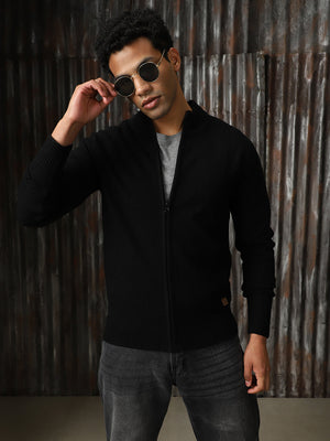 Men's Turtle Neck Front-Open Sweater