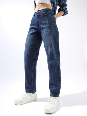 Women Barrel Fit High-Rise Light Fade Cotton Jeans - High Star x Dennis Lingo