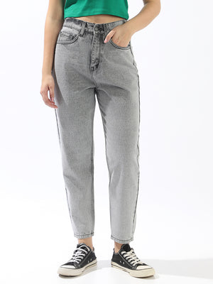 Women Comfort Mom Fit High-Rise Heavy Fade Jeans - High Star x Dennis Lingo