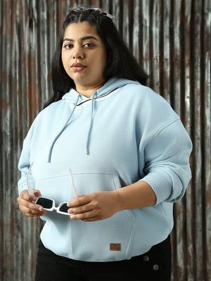 Women Solid Round Neck Cotton Pullover Sweatshirt