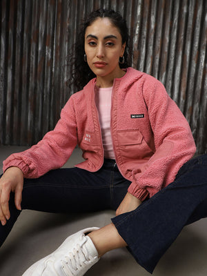 Sherpa Hooded Front-Open Crop Boxy Fit Sweatshirt - High Star x Dennis Lingo