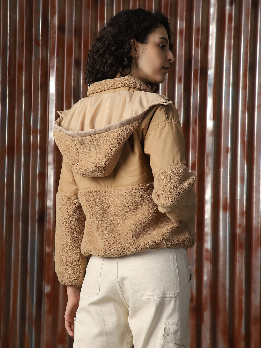 Sherpa Hooded Front-Open Oversize Fit Sweatshirt - High Star x Dennis Lingo