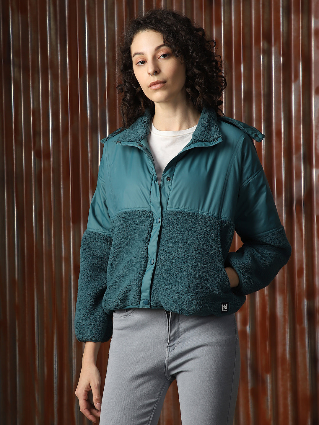 Sherpa Hooded Front-Open Oversize Fit Sweatshirt - High Star x Dennis Lingo